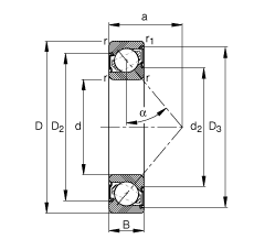 ǽ|S 7207-B-2RS-TVP, (j) DIN 628-1 (bio)(zhn)Ҫߴ|  = 40ɂ(c)ܷ